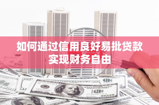 宝坻如何通过信用良好易批贷款实现财务自由